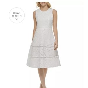 NWT Karl Lagerfeld white lace dress size 12